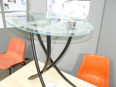 picture of Small glass and steel table