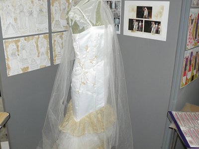 photograph of Wedding Dress and Veil - click for fullsize image